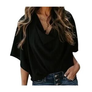 VICI Elton Drape Black Blouse Women's Small